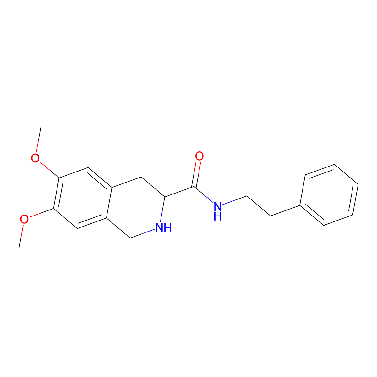 6,7-dimethoxy-N-(2-phenylethyl)-1,2,3,4-tetrahydroisoquinoline-3-carboxamide molecular structure, CAS 1214059-13-8