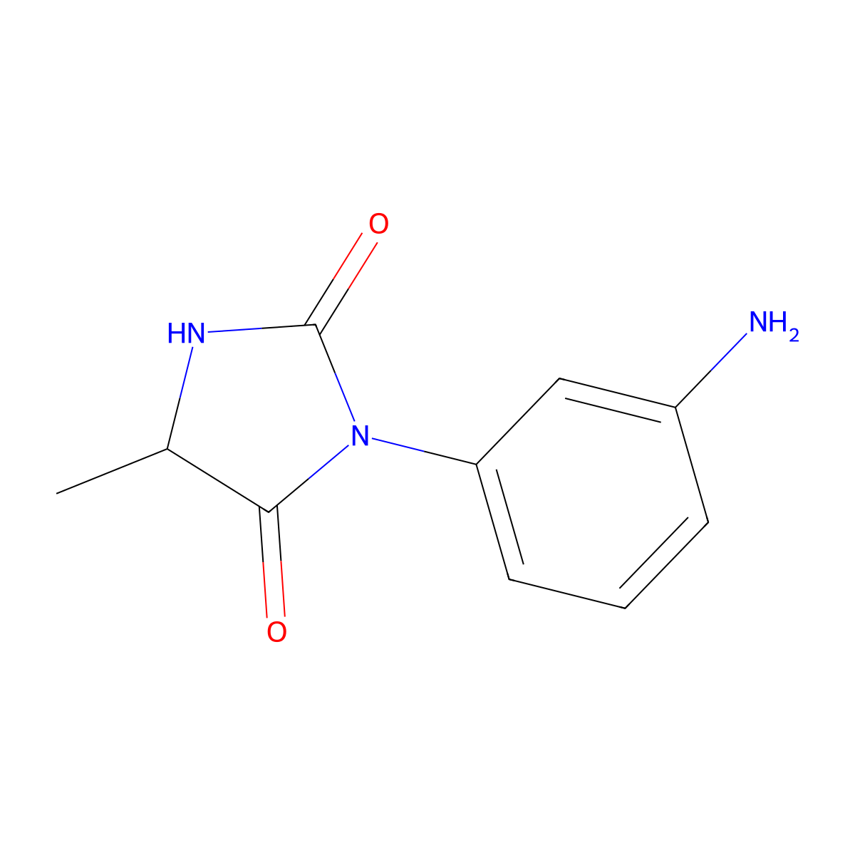 3-(3-Aminophenyl)-5-methylimidazolidine-2,4-dione molecular structure, CAS 1214061-96-7