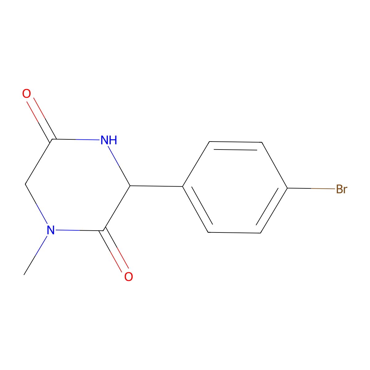 3-(4-Bromophenyl)-1-methylpiperazine-2,5-dione molecular structure, CAS 1214067-31-8