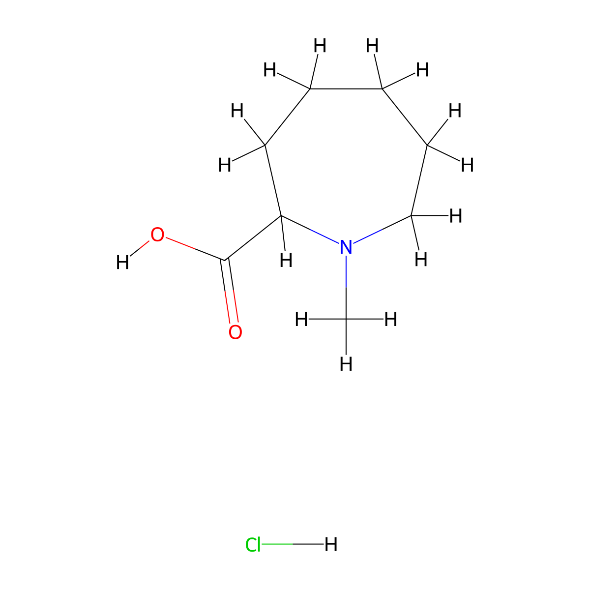 1-Methylazepane-2-carboxylic acid hydrochloride molecular structure, CAS 1214079-50-1