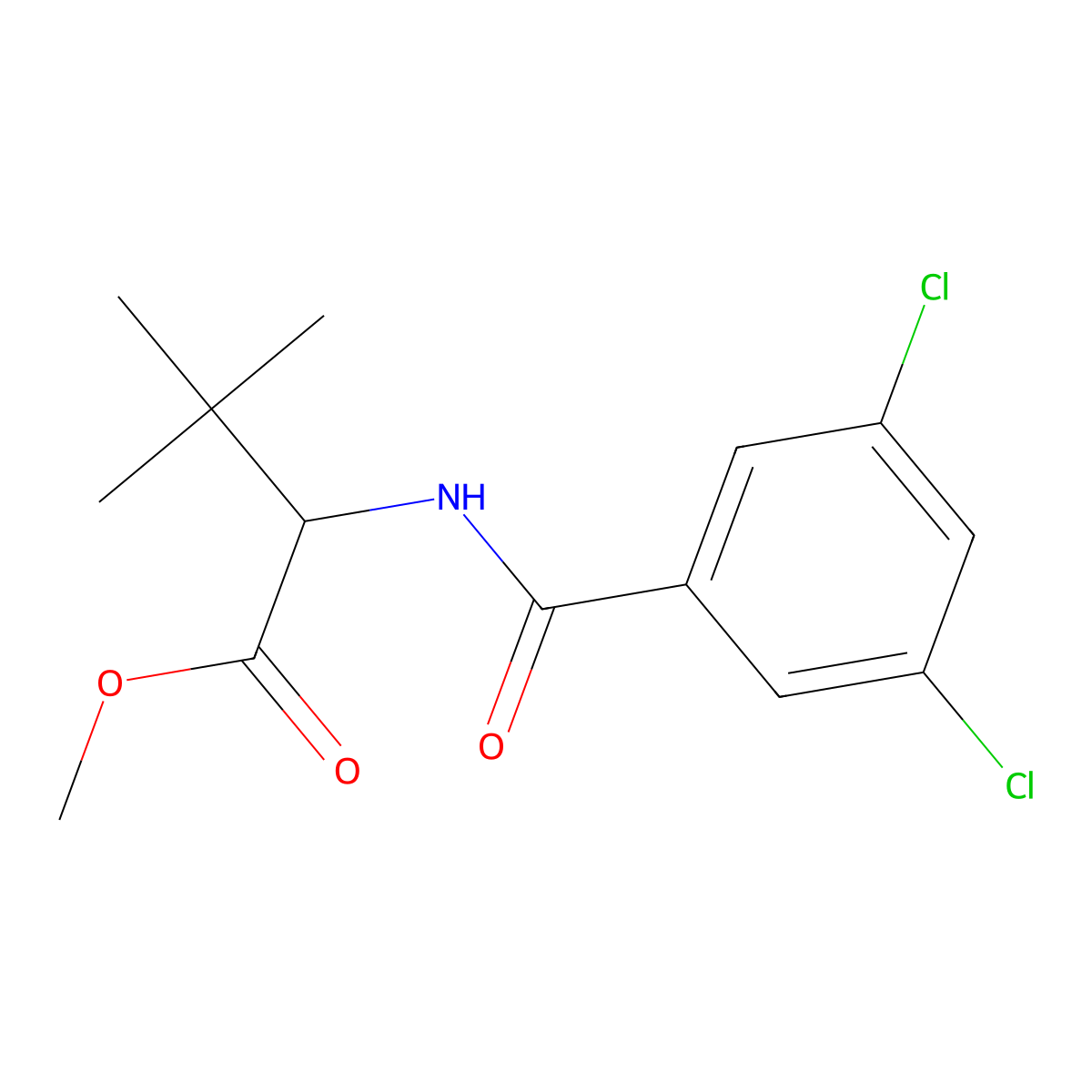 Methyl 2-[(3,5-dichlorobenzoyl)amino]-3,3-dimethylbutanoate molecular structure, CAS 1214081-51-2