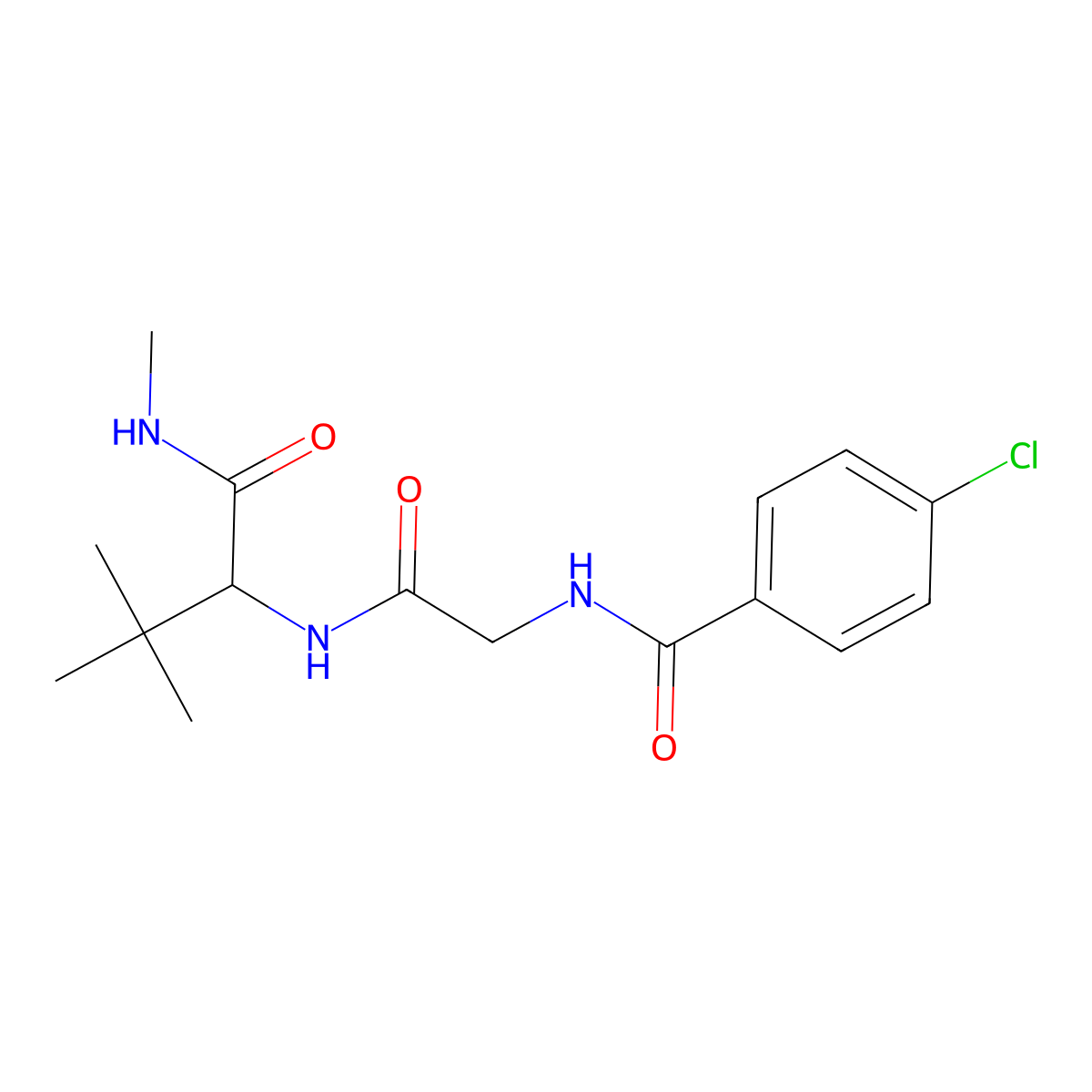 4-chloro-N-[2-({2,2-dimethyl-1-[(methylamino)carbonyl]propyl}amino)-2-oxoethyl]benzenecarboxamide molecular structure, CAS 1214082-40-2