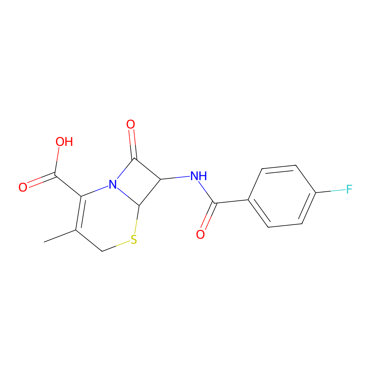 7-[(4-fluorobenzoyl)amino]-3-methyl-8-oxo-5-thia-1-azabicyclo[4.2.0]oct-2-ene-2-carboxylic Acid molecular structure, CAS 1214083-77-8