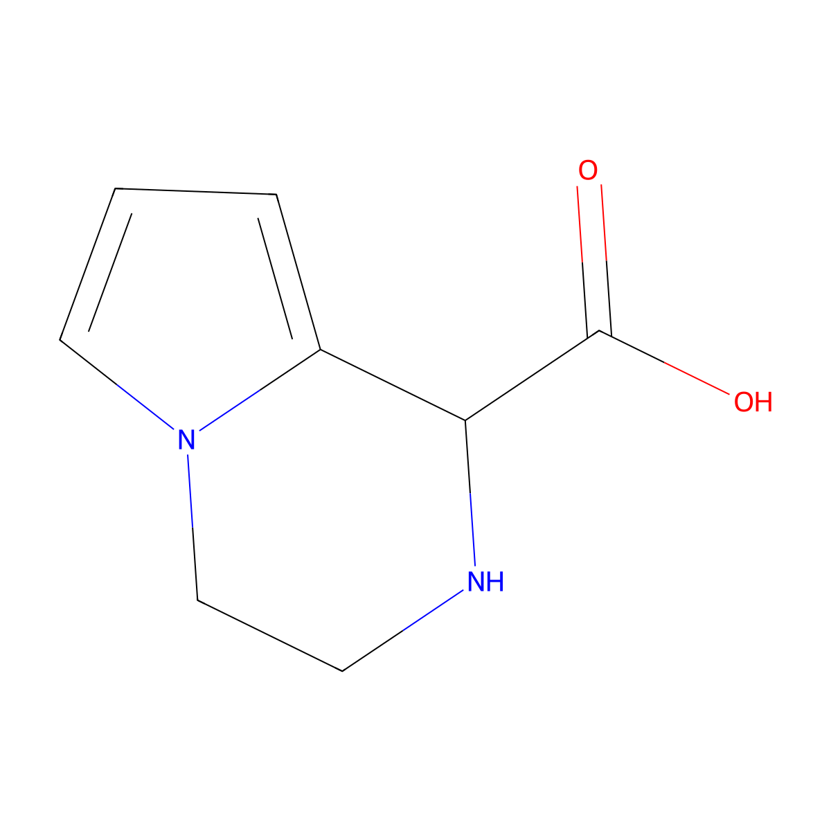 1H,2H,3H,4H-pyrrolo(1,2-a)pyrazine-1-carboxylic acid molecular structure, CAS 1214086-91-5