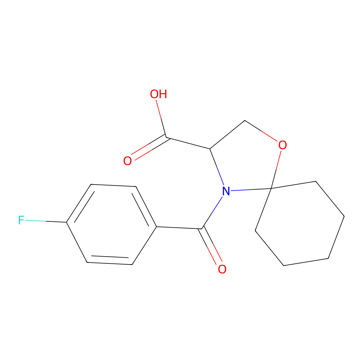 4-(4-Fluorobenzoyl)-1-oxa-4-azaspiro[4.5]decane-3-carboxylic acid molecular structure, CAS 1214089-06-1