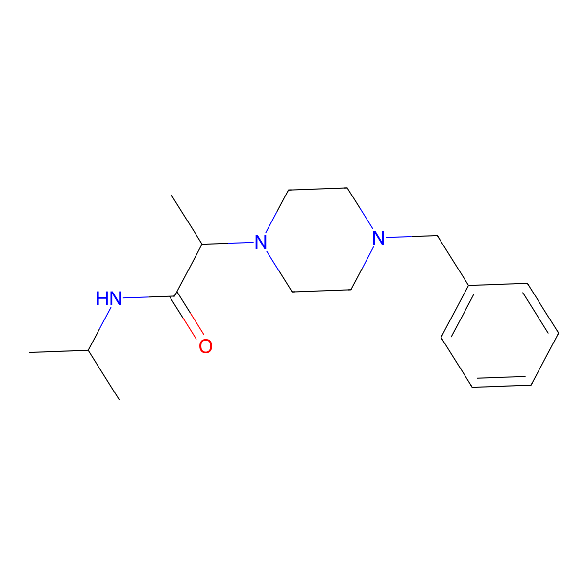 2-(4-benzylpiperazin-1-yl)-N-(propan-2-yl)propanamide molecular structure, CAS 1214099-06-5