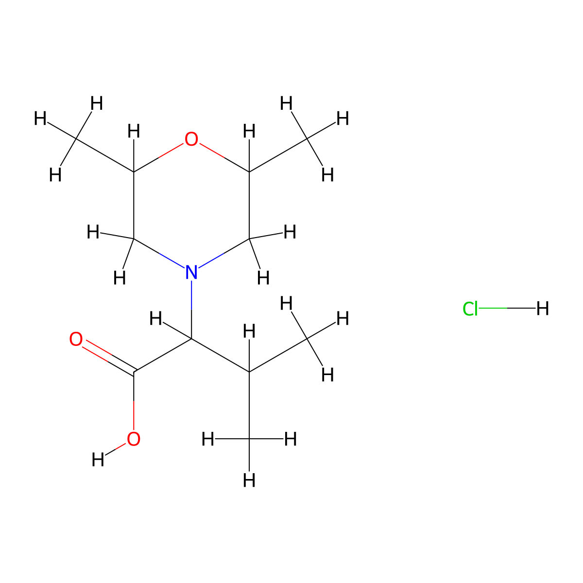 2-(2,6-Dimethylmorpholin-4-yl)-3-methylbutanoic acid hydrochloride molecular structure, CAS 1214108-42-5