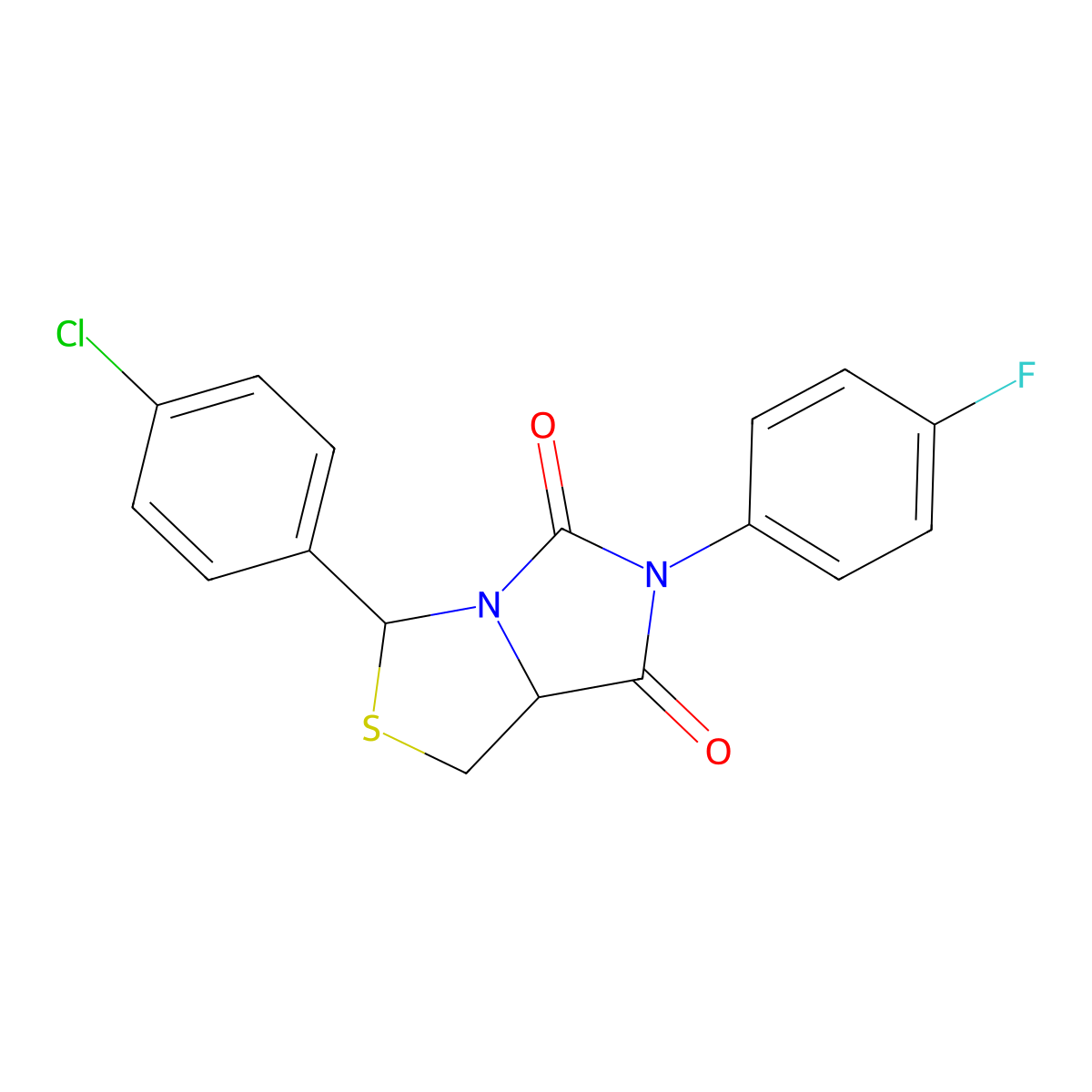 3-(4-chlorophenyl)-6-(4-fluorophenyl)-1H-imidazo[1,5-c][1,3]thiazole-5,7(6H,7aH)-dione molecular structure, CAS 1214108-43-6