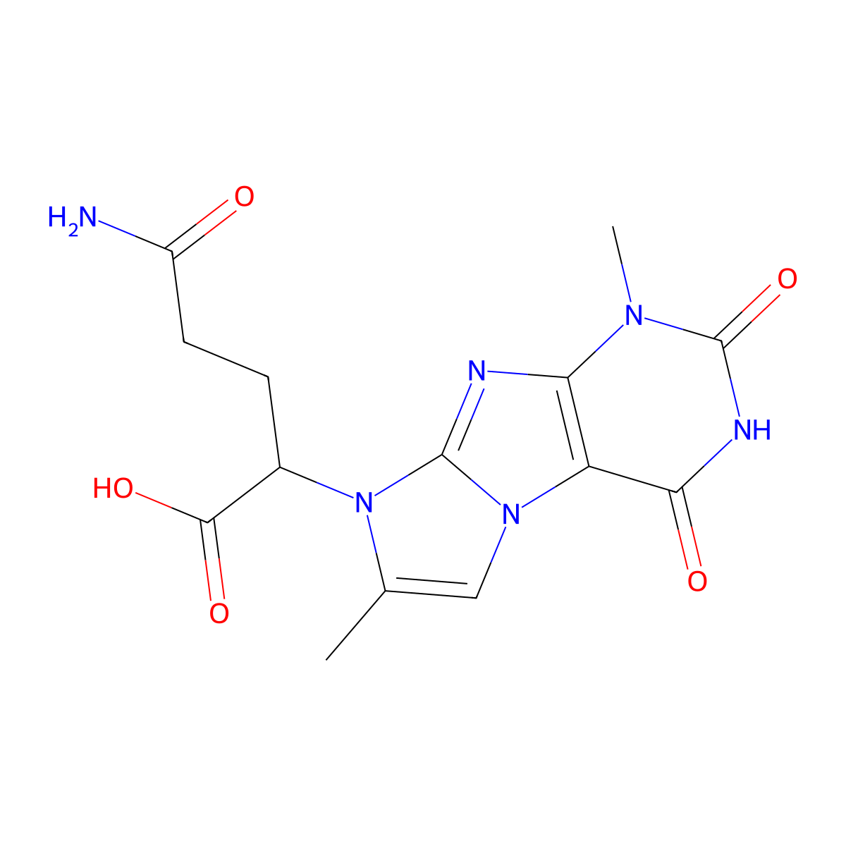 5-amino-2-(1,7-dimethyl-2,4-dioxo-3,4-dihydro-1H-imidazo[2,1-f]purin-8(2H)-yl)-5-oxopentanoic acid molecular structure, CAS 1214112-20-5