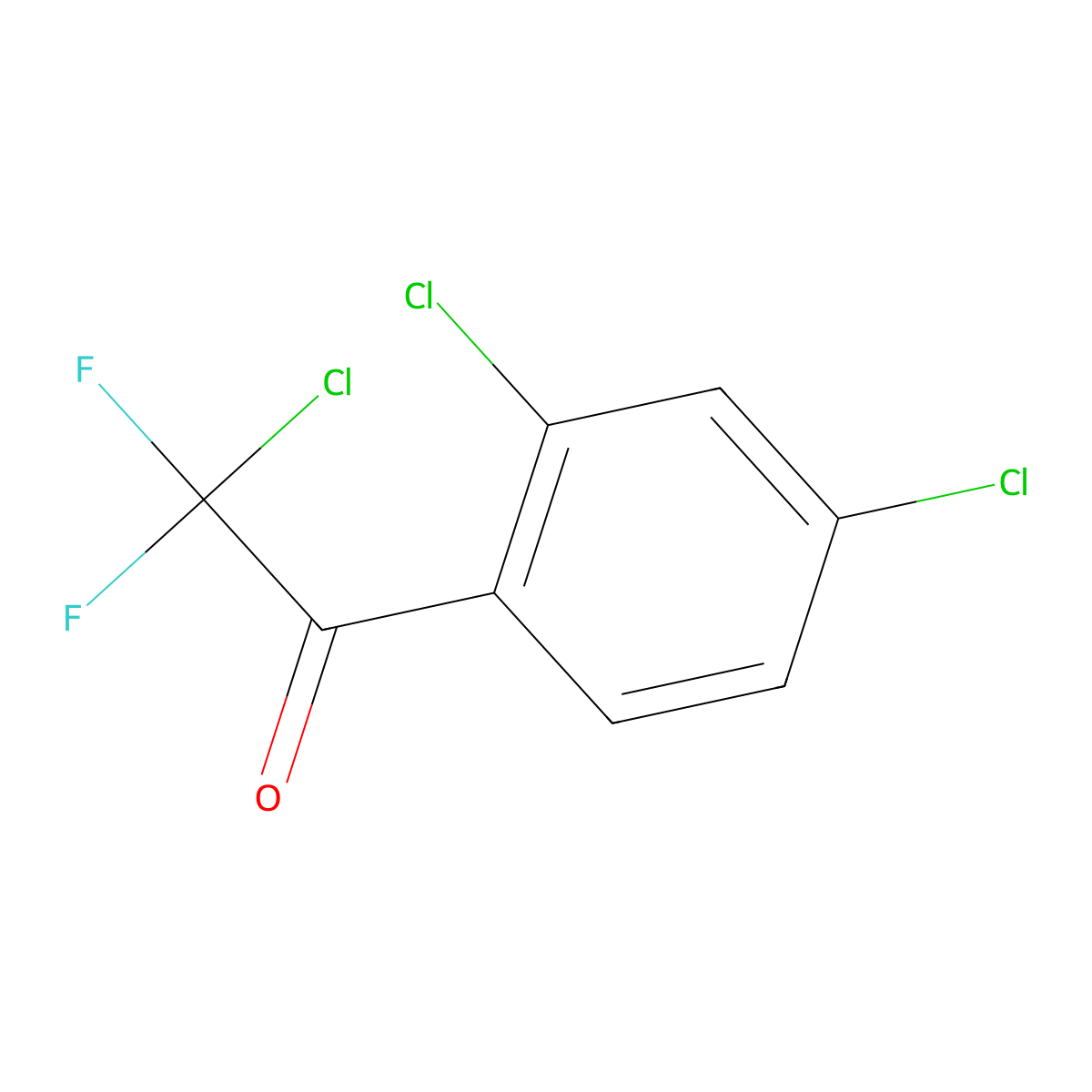 2-Chloro-1-(2,4-dichlorophenyl)-2,2-difluoroethanone molecular structure, CAS 121412-16-6