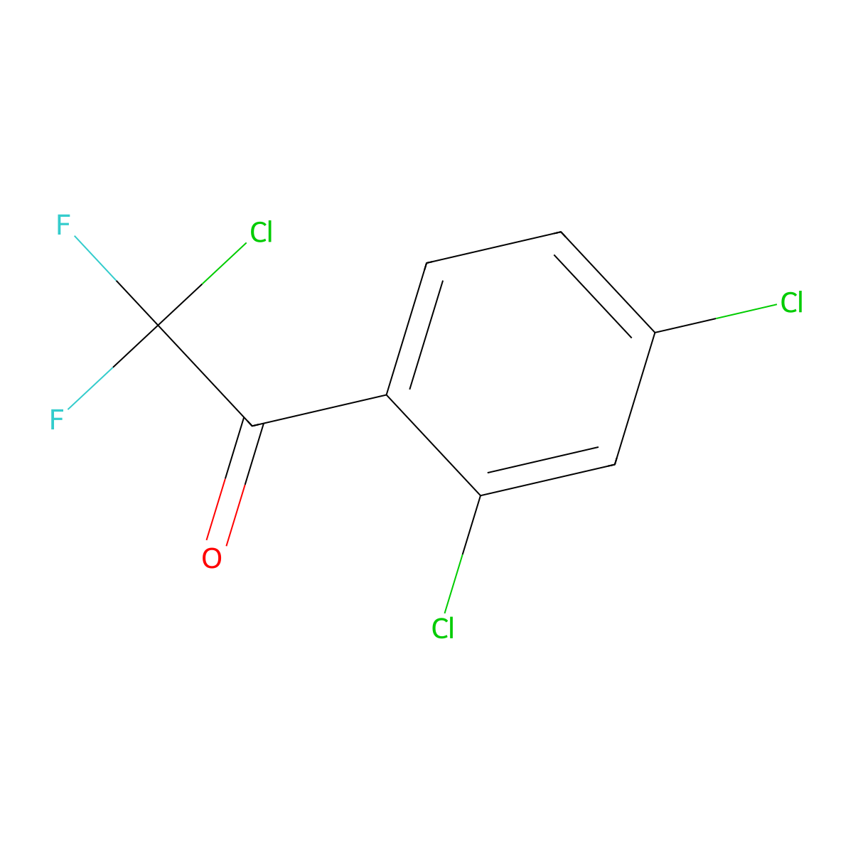 2-Chloro-1-(2,4-dichlorophenyl)-2,2-difluoroethanone molecular structure, CAS 121412-16-6