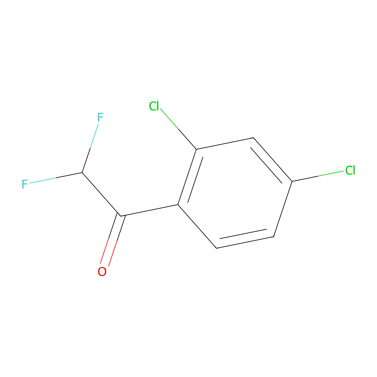 1-(2,4-Dichlorophenyl)-2,2-difluoroethanone molecular structure, CAS 121412-17-7