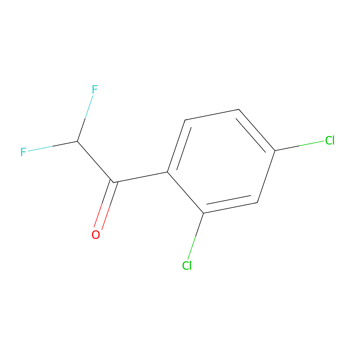 1-(2,4-Dichlorophenyl)-2,2-difluoroethanone molecular structure, CAS 121412-17-7
