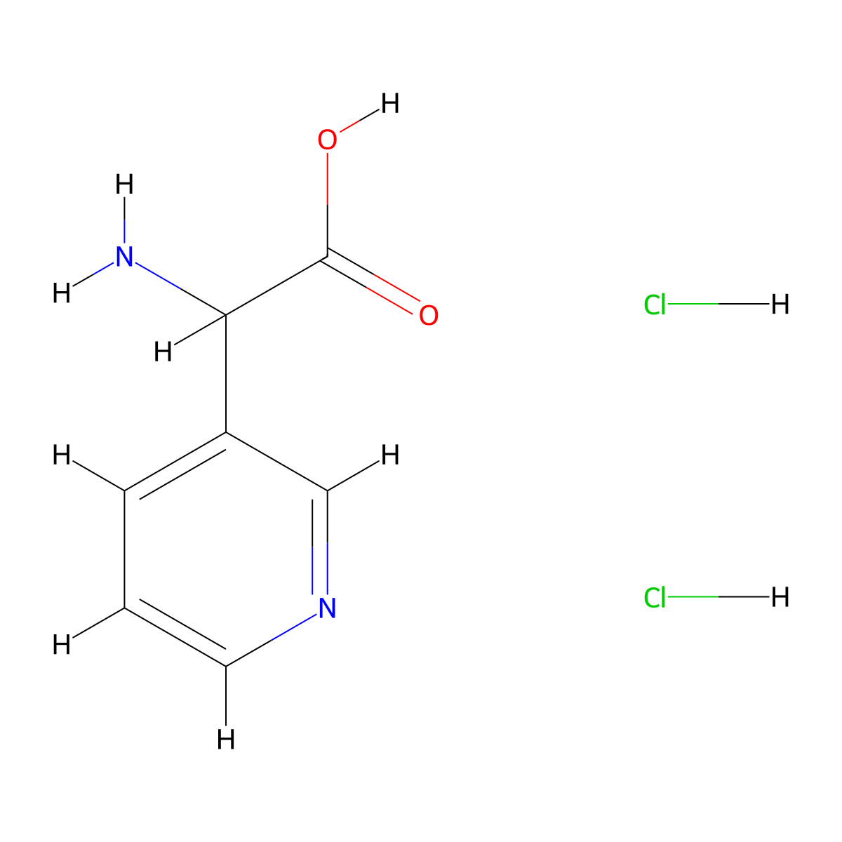 2-Amino-2-(pyridin-3-yl)acetic acid dihydrochloride molecular structure, CAS 1214125-62-8