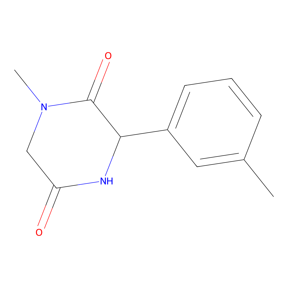 1-Methyl-3-(3-methylphenyl)piperazine-2,5-dione molecular structure, CAS 1214135-40-6