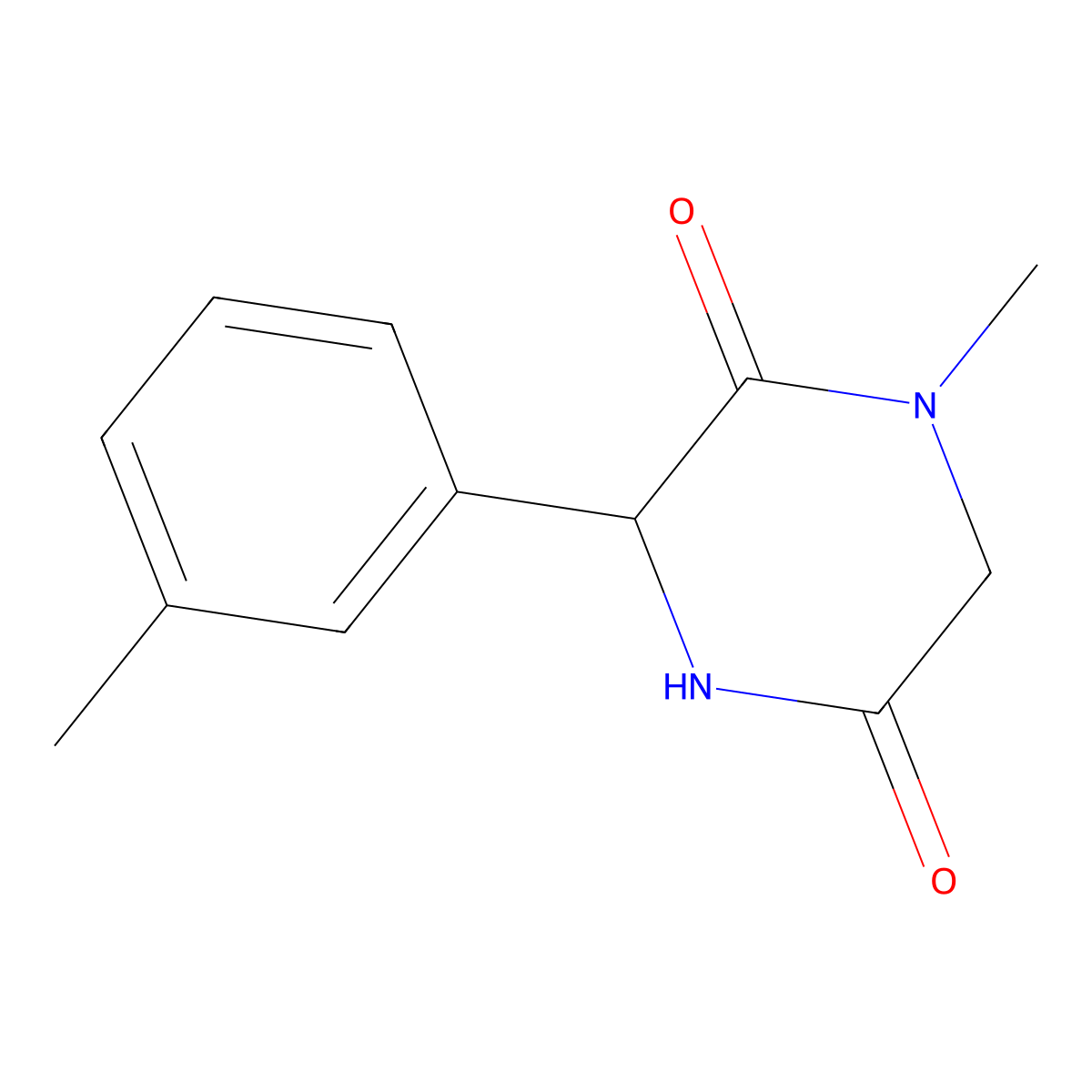 1-Methyl-3-(3-methylphenyl)piperazine-2,5-dione molecular structure, CAS 1214135-40-6