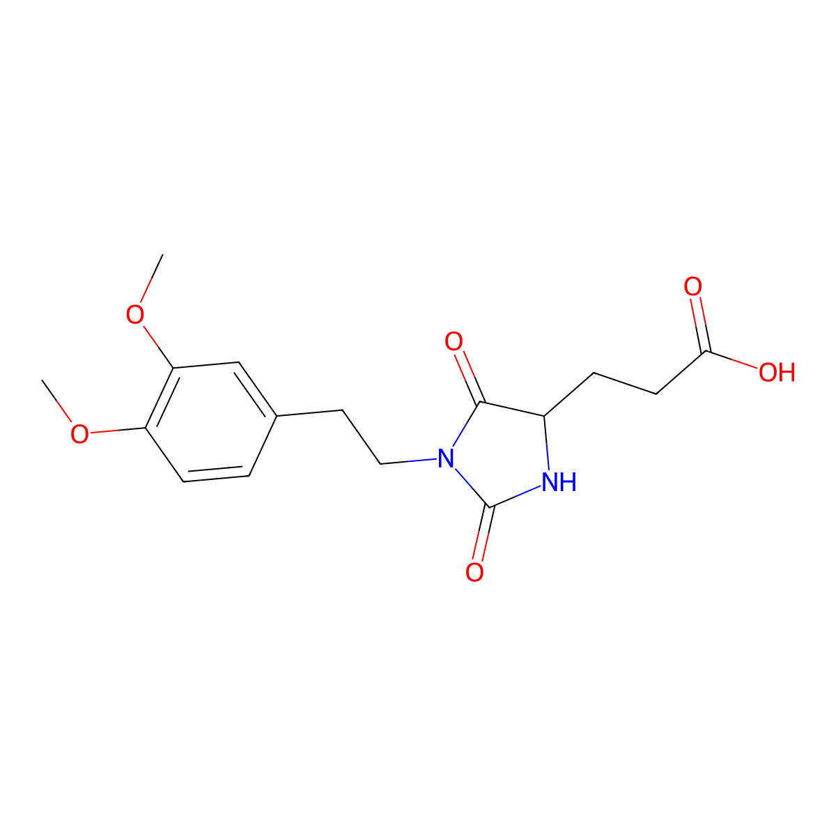 3-{1-[2-(3,4-Dimethoxyphenyl)ethyl]-2,5-dioxoimidazolidin-4-yl}propanoic acid molecular structure, CAS 1214139-79-3
