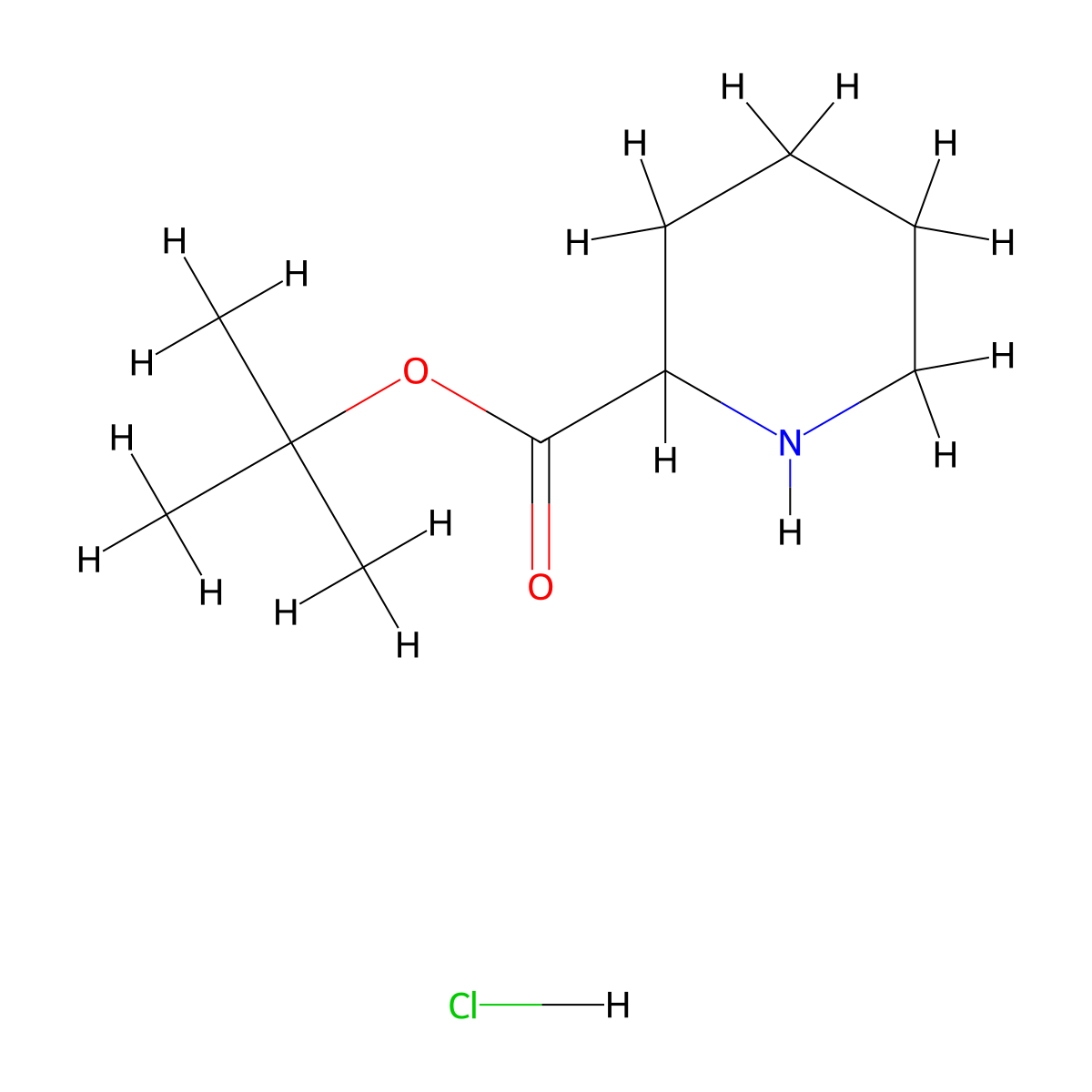 Tert-butyl piperidine-2-carboxylate hydrochloride molecular structure, CAS 1214145-66-0