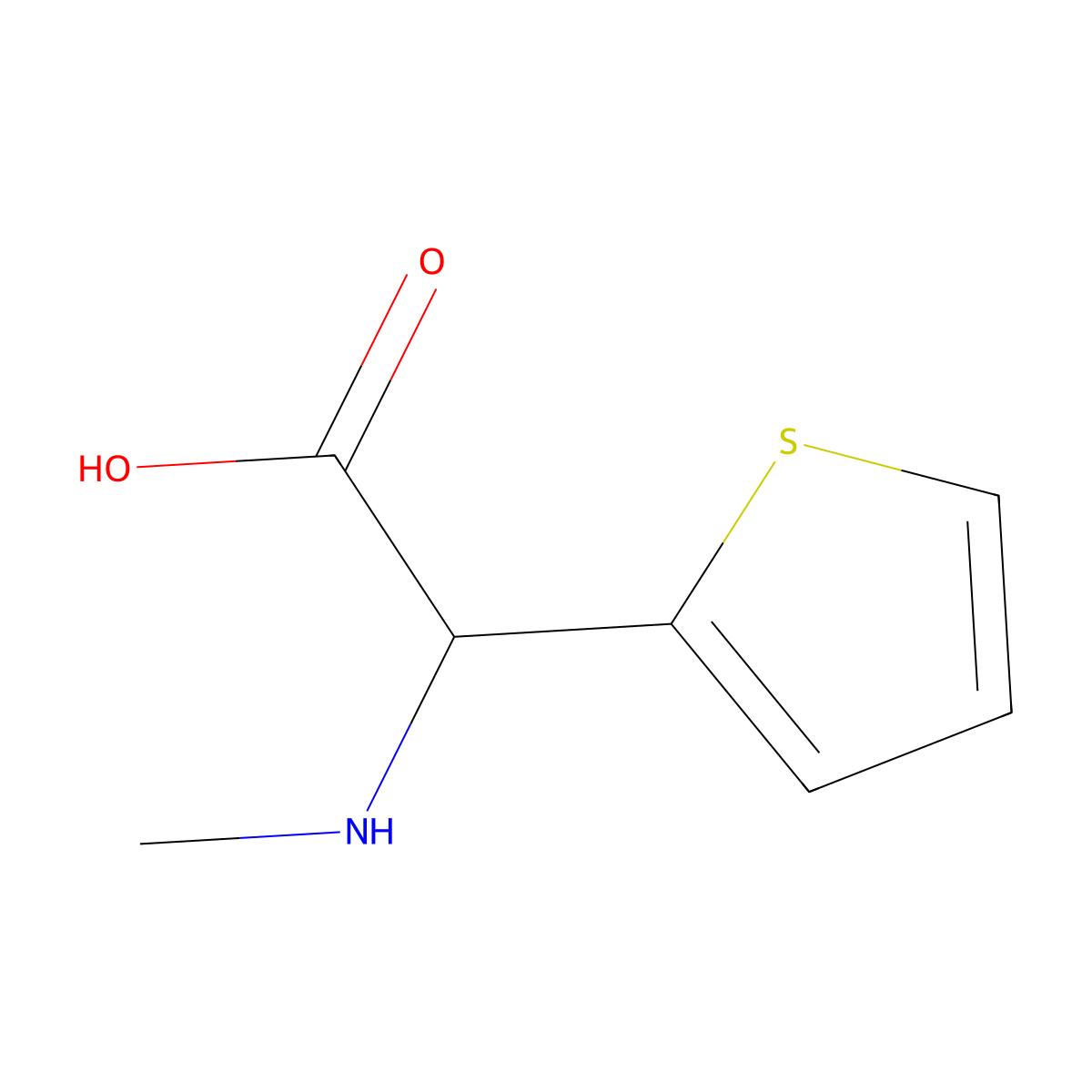 2-(Methylamino)-2-(thiophen-2-yl)acetic acid molecular structure, CAS 1214148-83-0