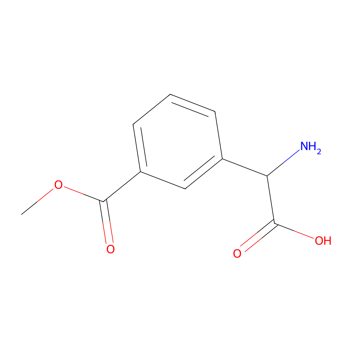 2-Amino-2-[3-(methoxycarbonyl)phenyl]acetic acid molecular structure, CAS 1214154-05-8