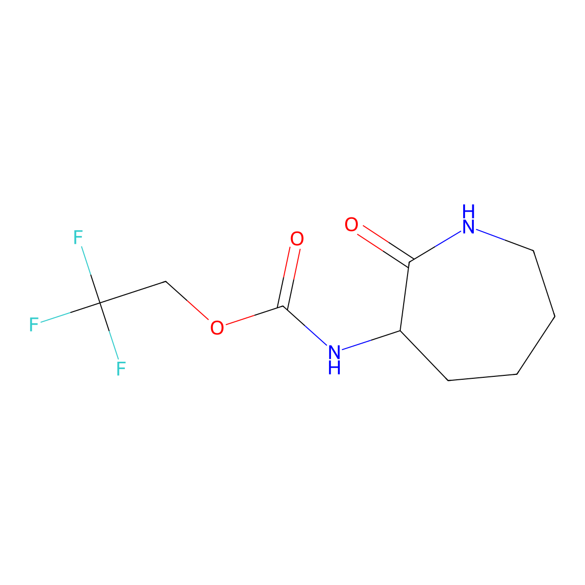 2,2,2-trifluoroethyl N-(2-oxoazepan-3-yl)carbamate molecular structure, CAS 1214168-04-3