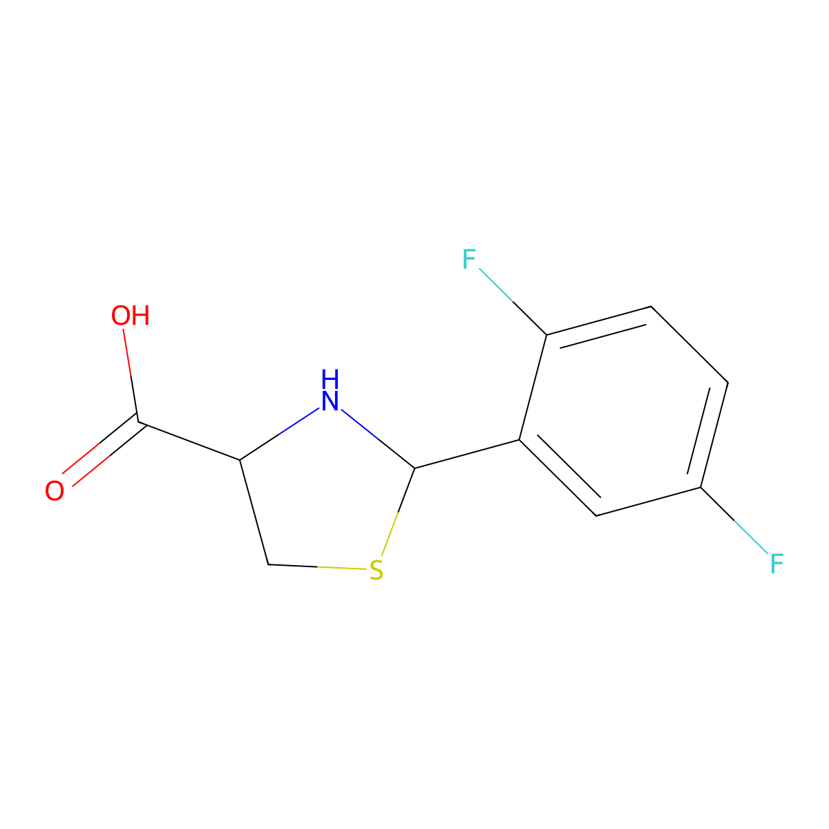 (4R)-2-(2,5-Difluorophenyl)thiazolidine-4-carboxylic acid molecular structure, CAS 1214172-96-9