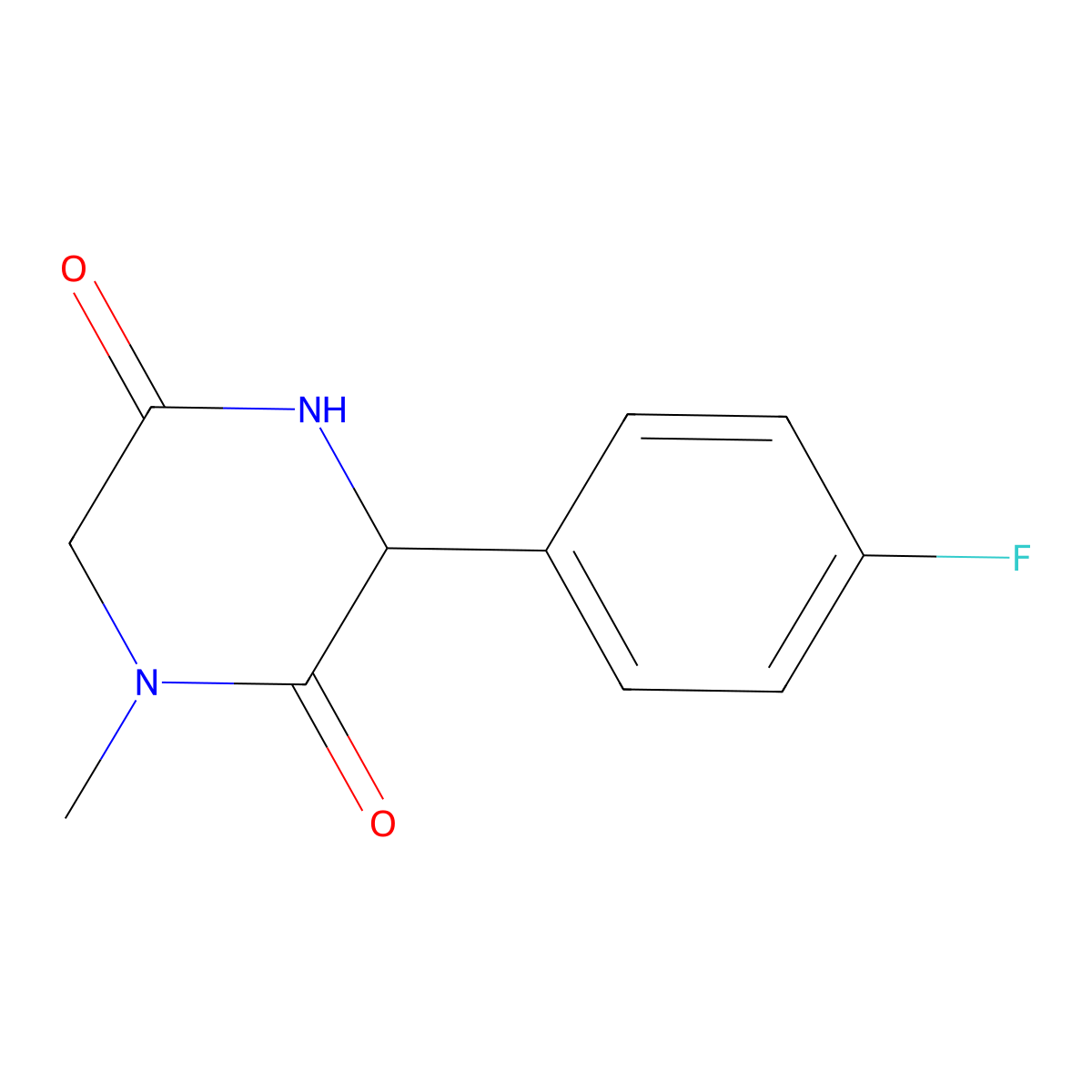 3-(4-Fluorophenyl)-1-methylpiperazine-2,5-dione molecular structure, CAS 1214173-37-1