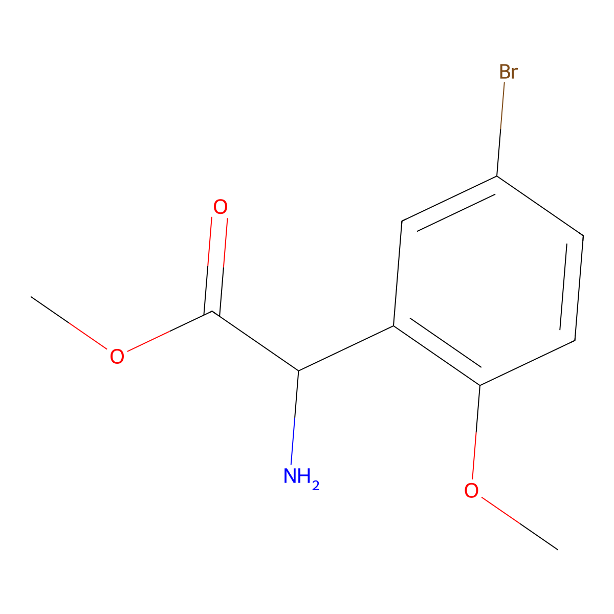 Methyl 2-amino-2-(5-bromo-2-methoxyphenyl)acetate molecular structure, CAS 1214173-87-1