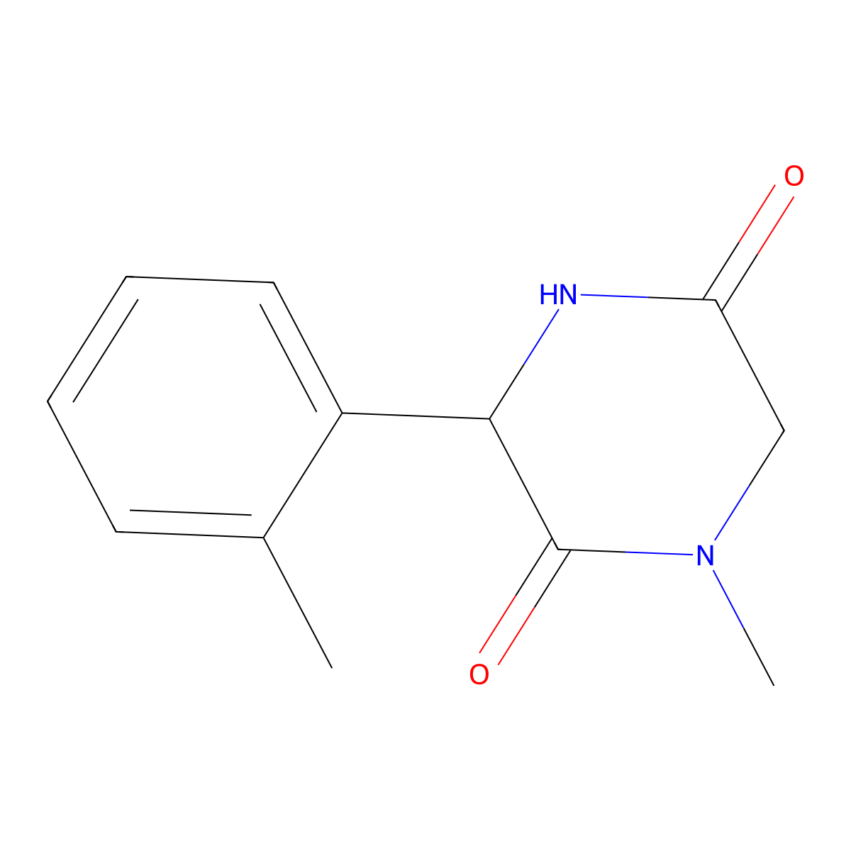 1-Methyl-3-(2-methylphenyl)piperazine-2,5-dione molecular structure, CAS 1214186-40-9