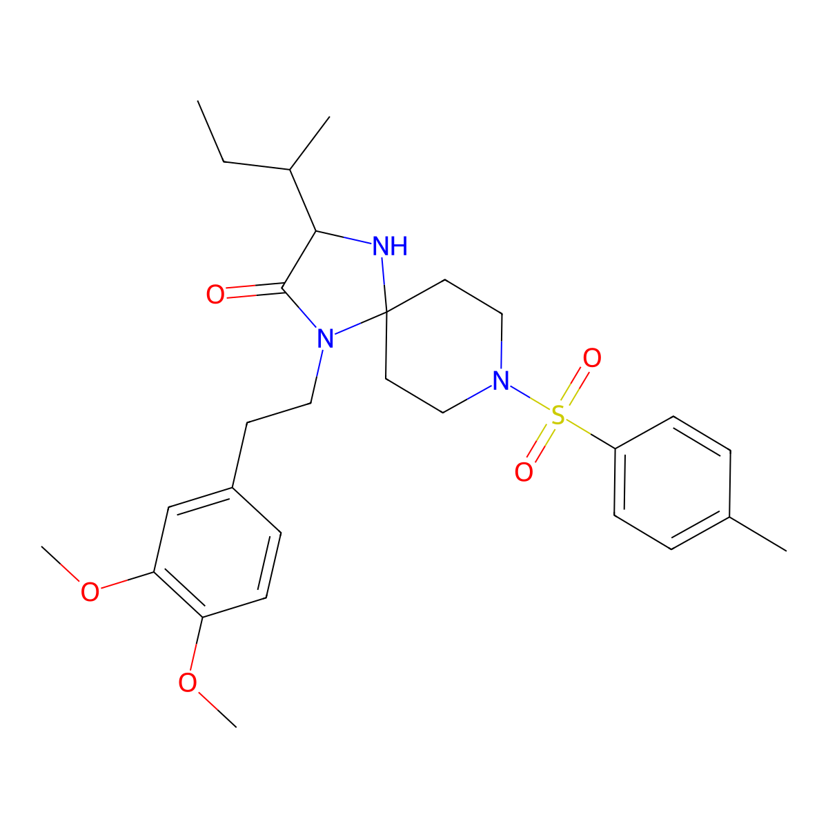 3-(Sec-butyl)-1-(3,4-dimethoxyphenethyl)-8-[(4-methylphenyl)sulfonyl]-1,4,8-triazaspiro[4.5]decan-2-one molecular structure, CAS 1214193-65-3