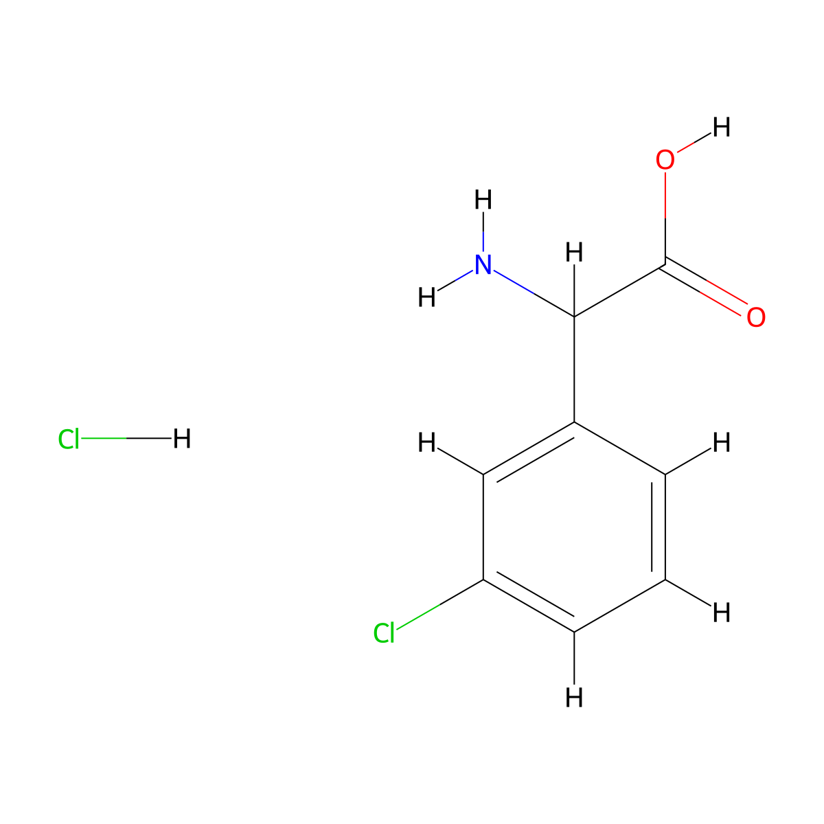 2-Amino-2-(3-chlorophenyl)acetic Acid Hydrochloride molecular structure, CAS 1214196-70-9