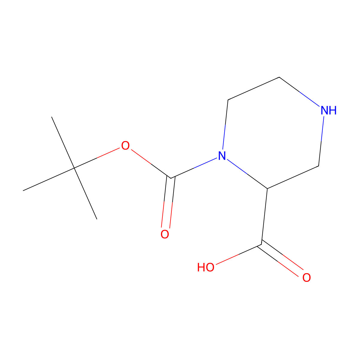 1-Boc-piperazine-2-carboxylic acid molecular structure, CAS 1214196-85-6