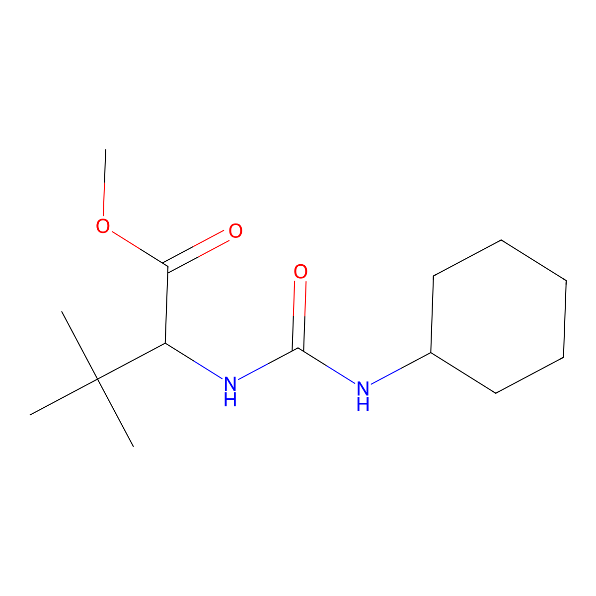 Methyl 2-{[(cyclohexylamino)carbonyl]amino}-3,3-dimethylbutanoate molecular structure, CAS 1214211-06-9