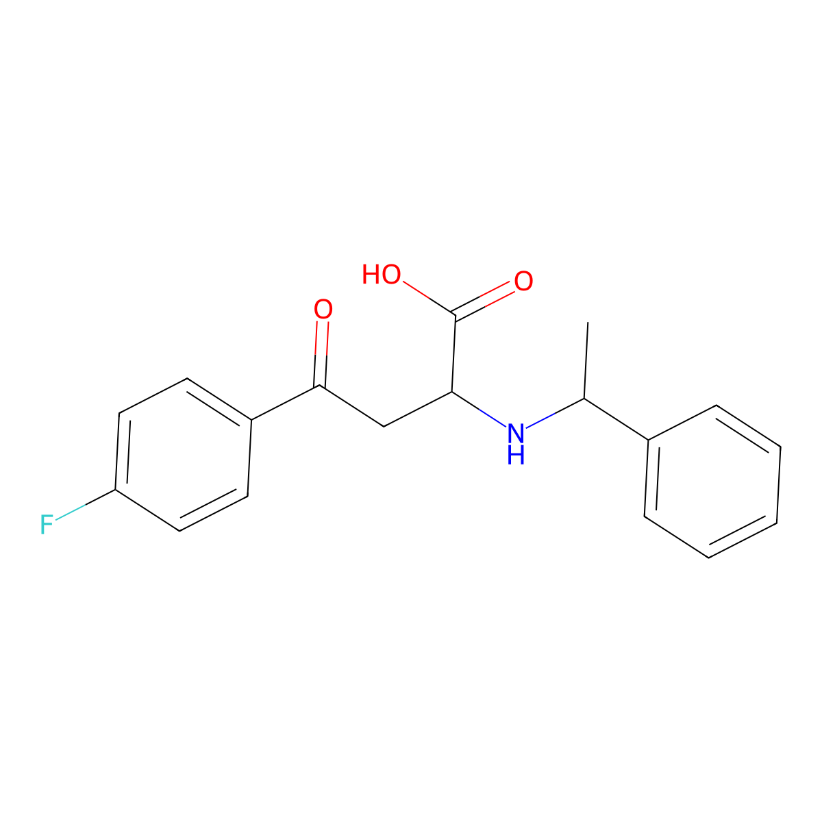 4-(4-Fluorophenyl)-4-oxo-2-((1-phenylethyl)amino)butanoic acid molecular structure, CAS 1214217-33-0