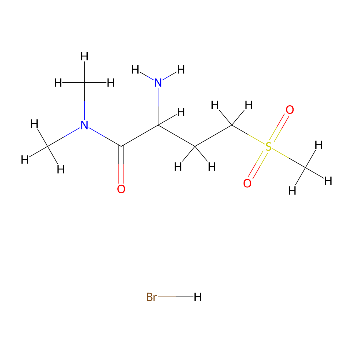 2-amino-4-methanesulfonyl-N,N-dimethylbutanamide hydrobromide molecular structure, CAS 1214232-46-8