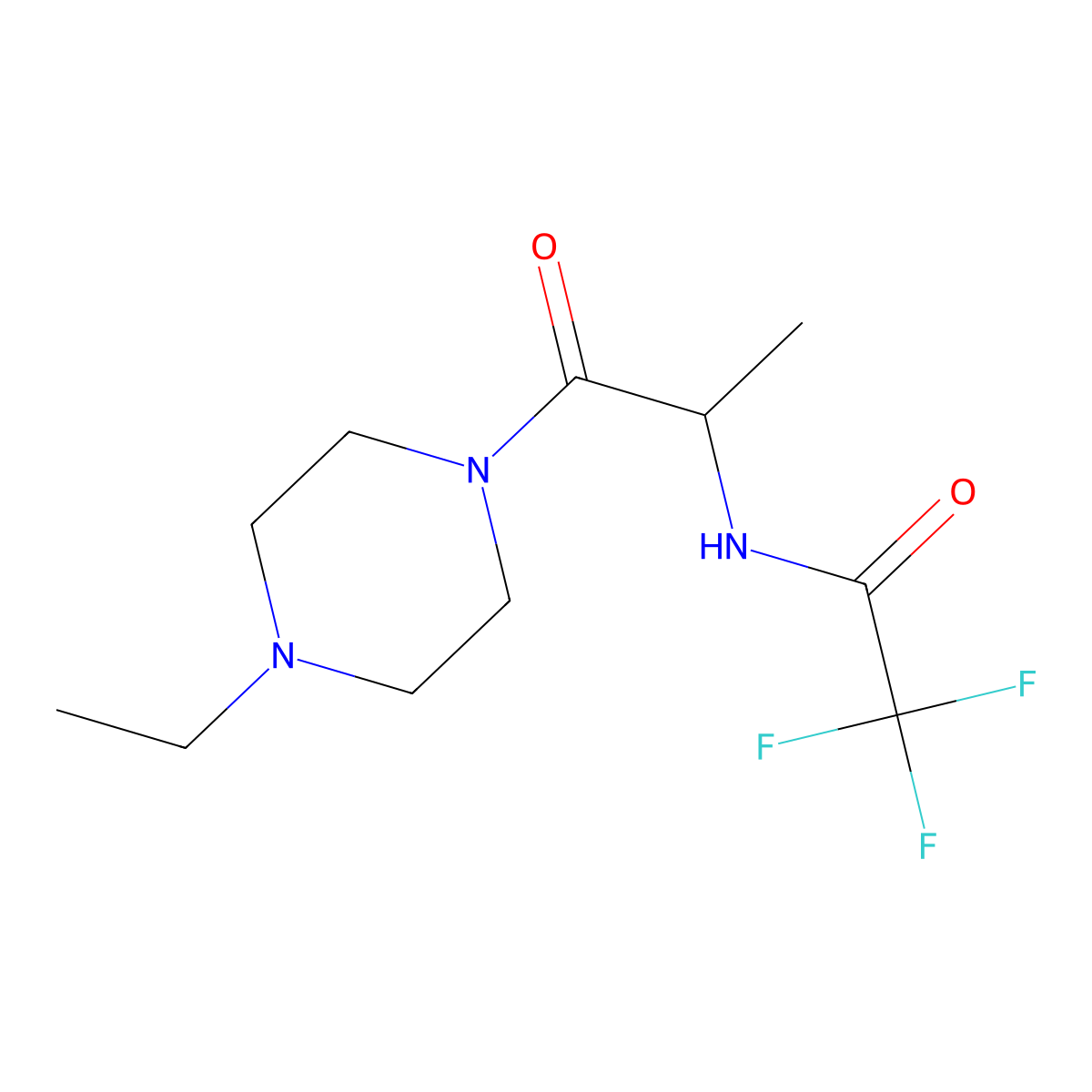 N-[2-(4-ethylpiperazin-1-yl)-1-methyl-2-oxoethyl]-2,2,2-trifluoroacetamide molecular structure, CAS 1214235-36-5
