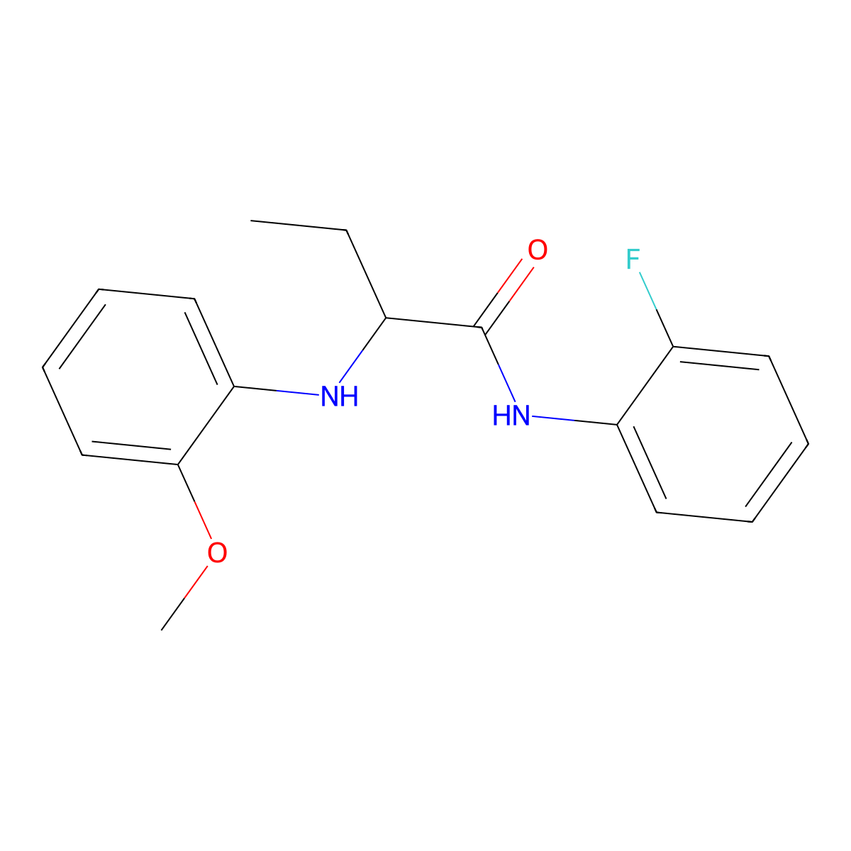 N-(2-fluorophenyl)-2-[(2-methoxyphenyl)amino]butanamide molecular structure, CAS 1214237-84-9