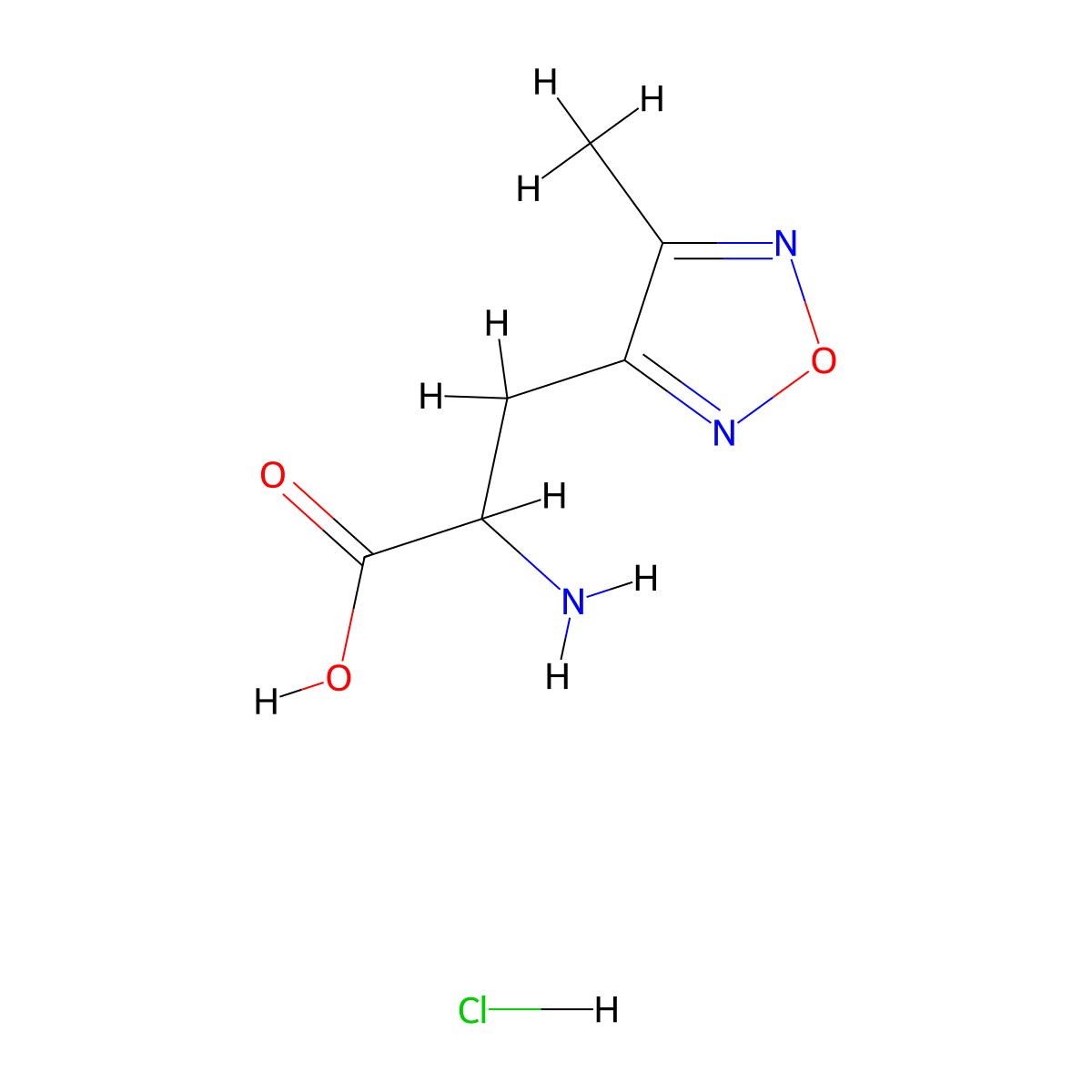 2-Amino-3-(4-methyl-1,2,5-oxadiazol-3-yl)propanoic acid hydrochloride molecular structure, CAS 1214239-55-0