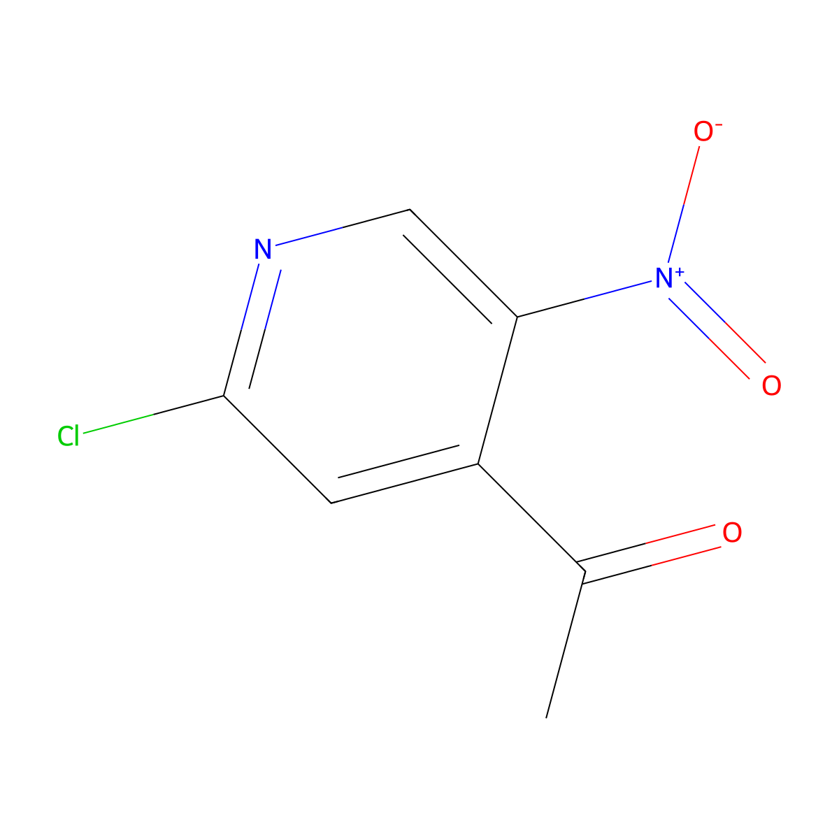 1-(2-Chloro-5-nitropyridin-4-yl)ethan-1-one molecular structure, CAS 1214241-91-4
