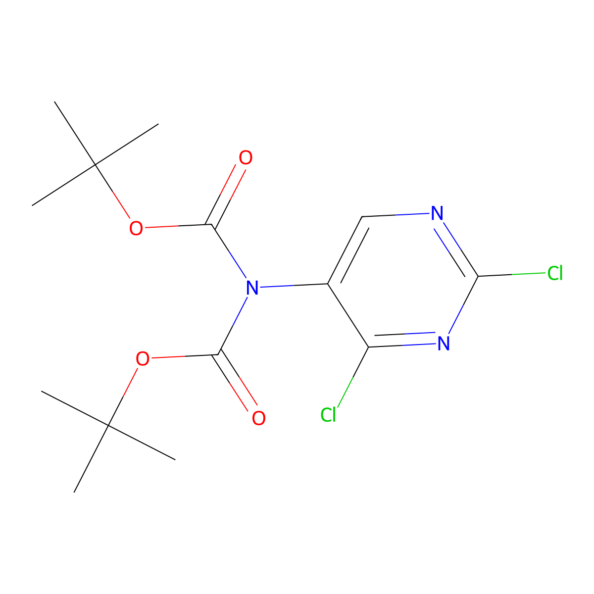 tert-Butyl N-[(tert-Butoxy)carbonyl]-N-(2,4-dichloropyrimidin-5-yl)carbamate molecular structure, CAS 1214242-23-5