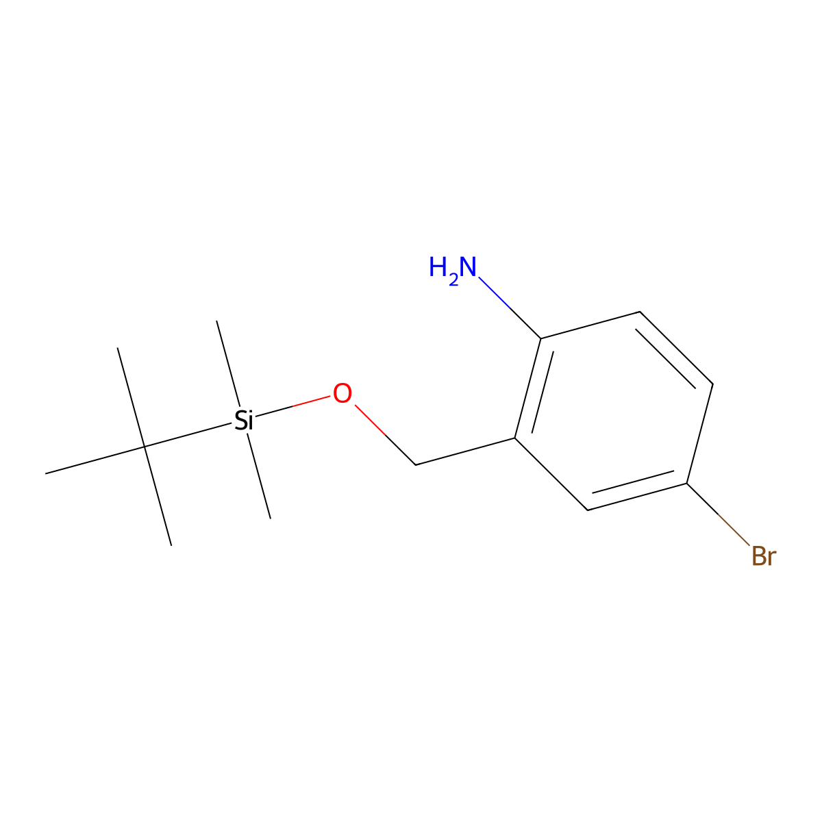 4-Bromo-2-(((tert-butyldimethylsilyl)oxy)methyl)aniline molecular structure, CAS 1214248-37-9