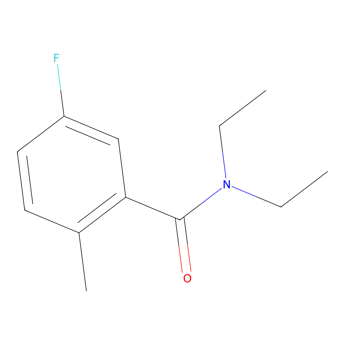 N,N-diethyl-5-fluoro-2-methylbenzamide molecular structure, CAS 121425-11-4