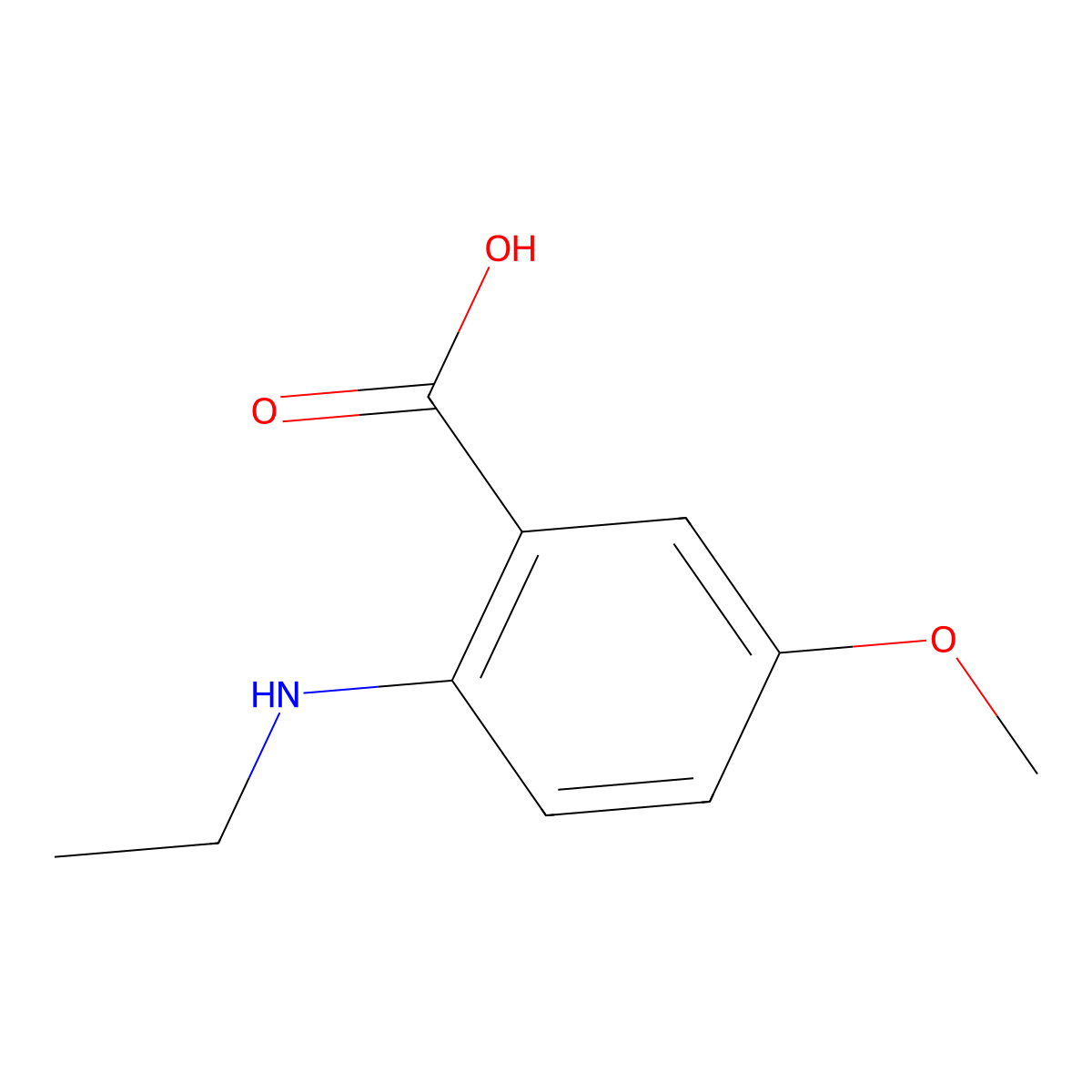 2-(Ethylamino)-5-methoxybenzoic acid molecular structure, CAS 1214256-26-4