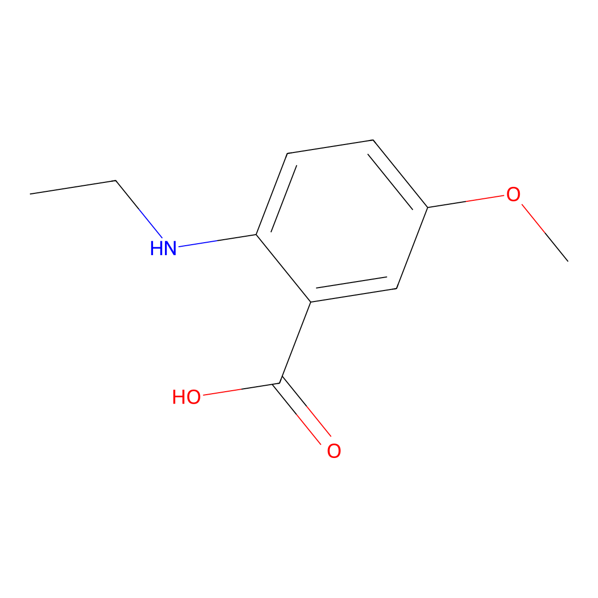 2-(Ethylamino)-5-methoxybenzoic acid molecular structure, CAS 1214256-26-4