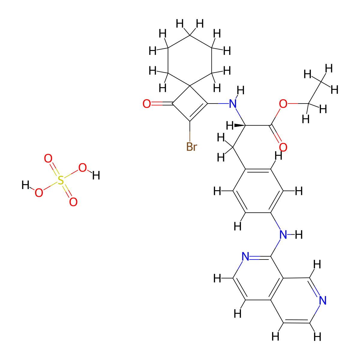 Zaurategrast ethyl ester sulfate molecular structure, CAS 1214261-78-5