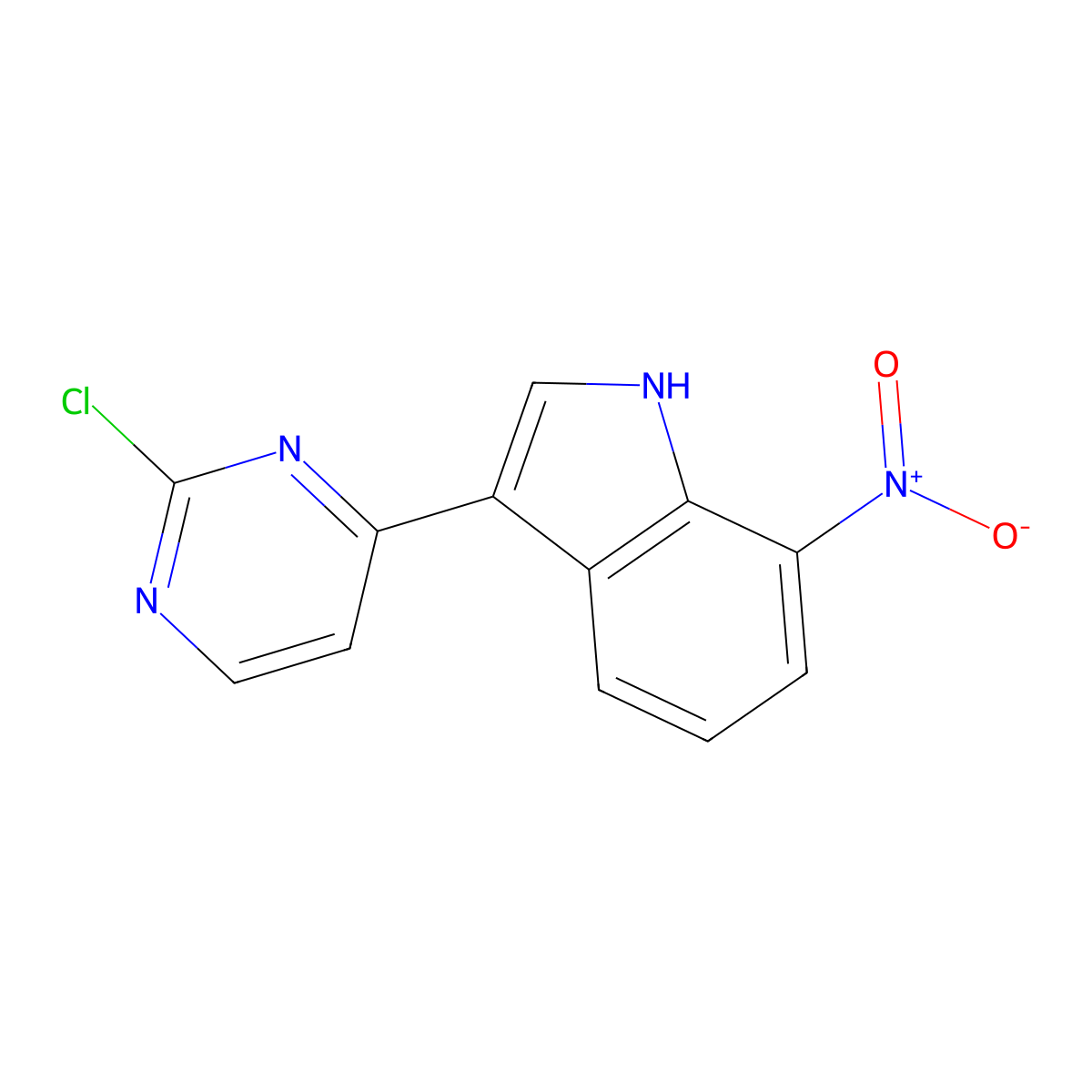 3-(2-chloropyrimidin-4-yl)-7-nitro-1H-indole molecular structure, CAS 1214264-48-8