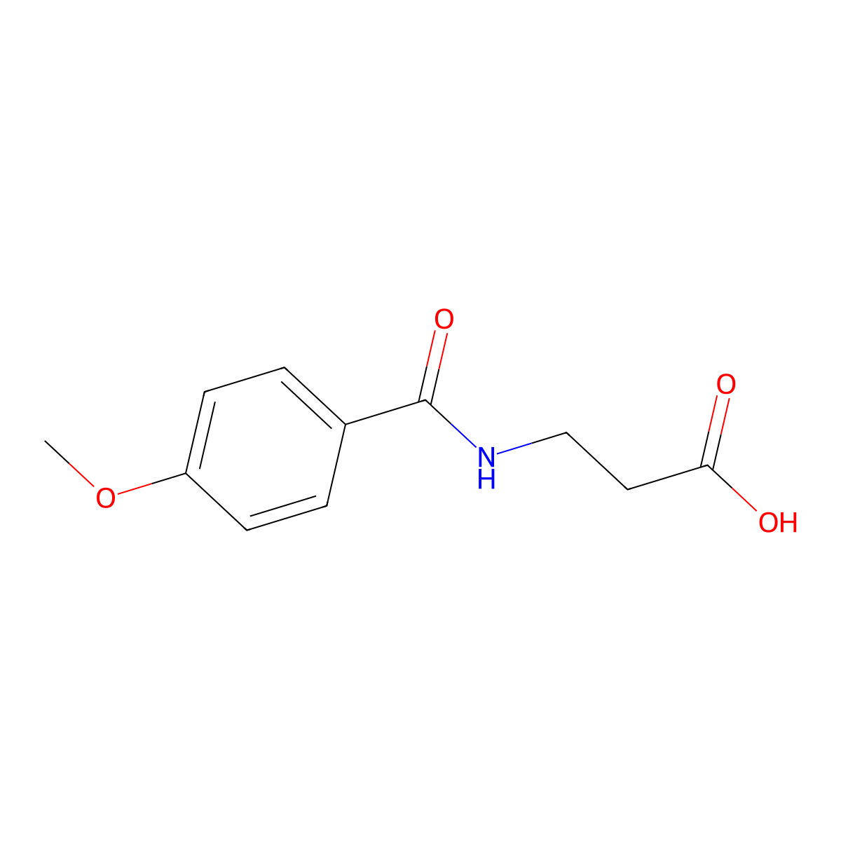 3-(4-Methoxybenzamido)propanoic acid molecular structure, CAS 121428-49-7