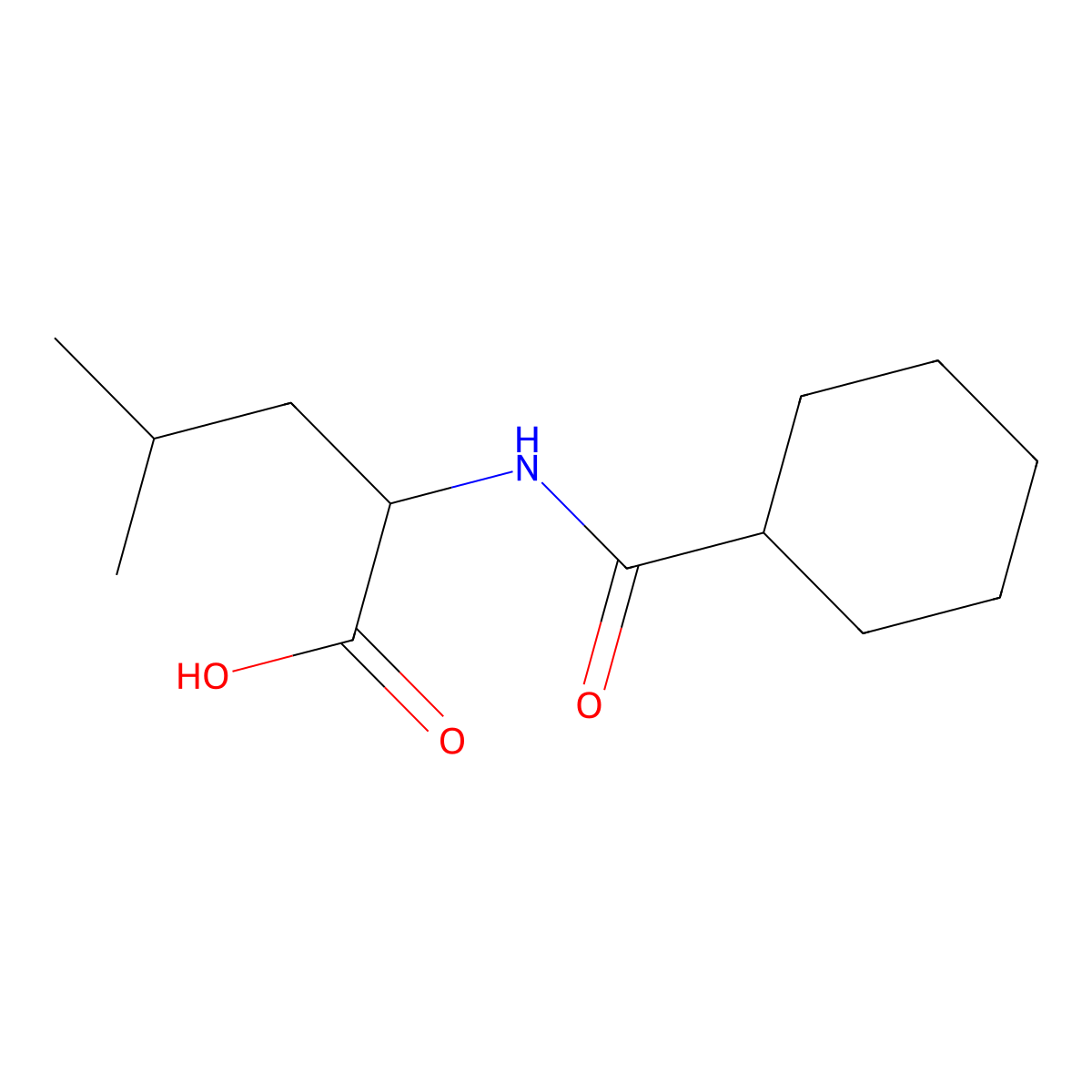 N-Cyclohexanoylleucine molecular structure, CAS 121428-84-0