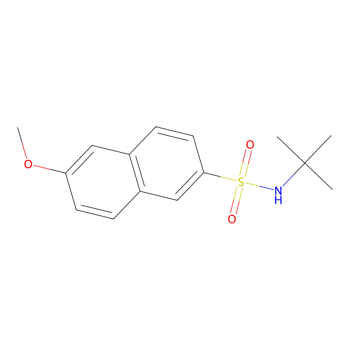 6-Methoxy-N-tert-butylnaphthalene-2-sulfonamide molecular structure, CAS 121429-66-1