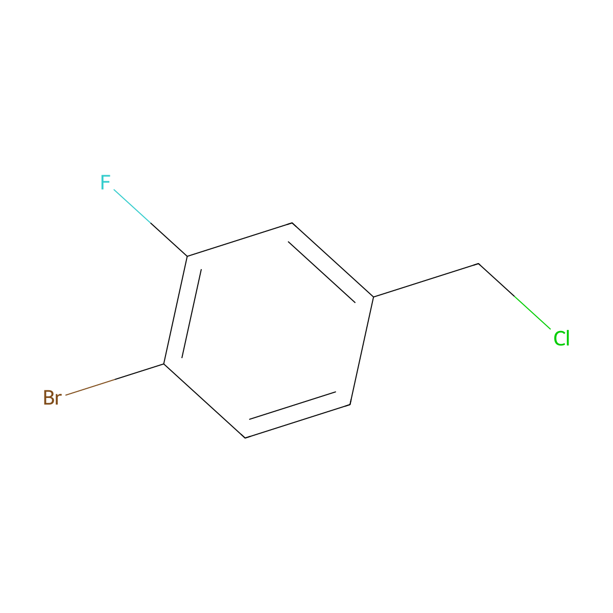 1-Bromo-4-(chloromethyl)-2-fluorobenzene molecular structure, CAS 1214322-98-1